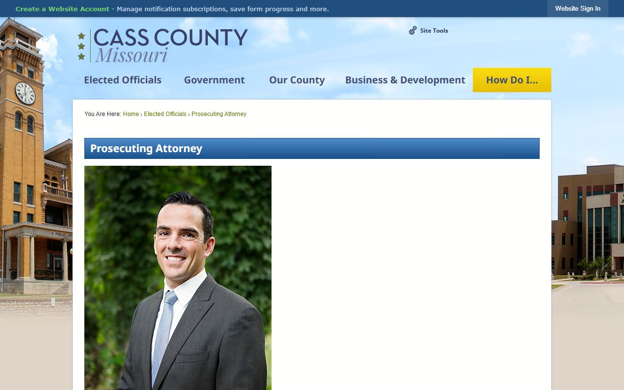 Cass County Prosecuting Attorney page for criminal case filing contact